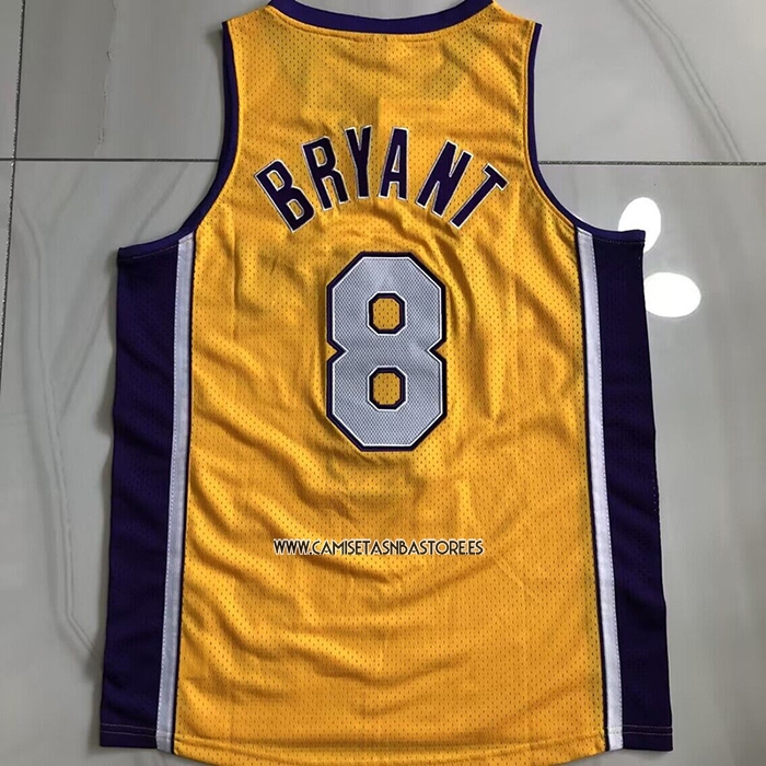 Kobe Bryant NO 8 Camiseta Los Angeles Lakers Mitchell & Ness 1999-00 Amarillo